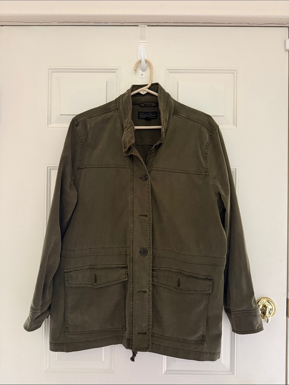 Lucky Brand ladies utility jacket, khaki green, Size XL, EUC